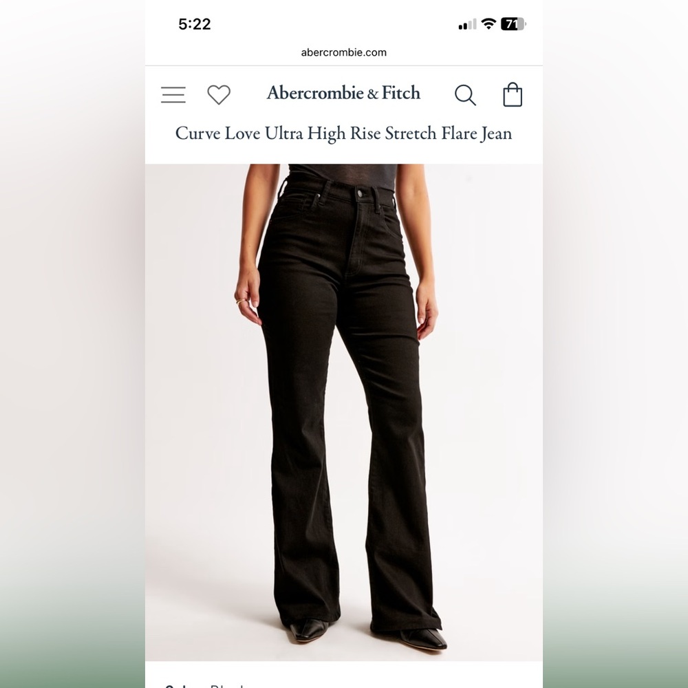Abercrombie & Fitch Curve Love Ultra High Rise Stretch Flare Jean